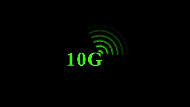 10G network Wi-fi icon concept loop animation video,7G networking chip icon futuristic.