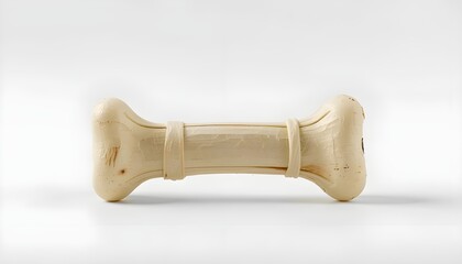 A large dog chew toy made of natural bone on a white background