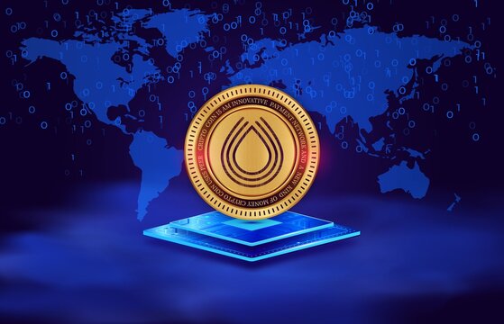 serum-srm cryptocurrency logos on digital background. 3d illustrations.