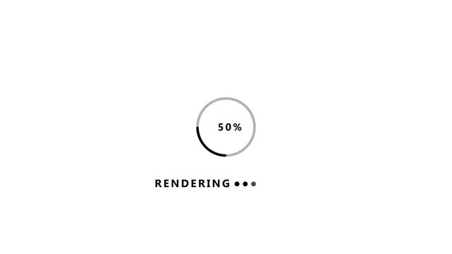 Circular progress bar with 100 percent completion and rendering text on white background loading circle