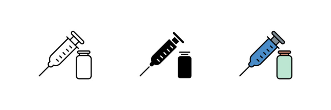 vaccination icon. Line, solid and filled outline colorful version, outline and filled vector sign. Idea Symbol, logo illustration.
