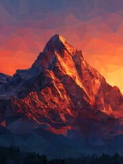 Mountain with a peak in the distance