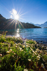 Spectacular view of Mont Blanc massif from lac Blanc, Chamonix