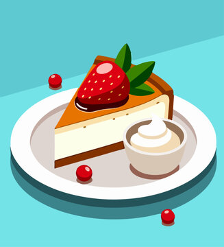 strawberry pie vector