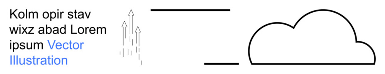 Obraz premium Cloud technology, data storage, business growth, digital innovation, internet services, IT solutions. Cloud icon with upward arrows. Cloud technology and data storage