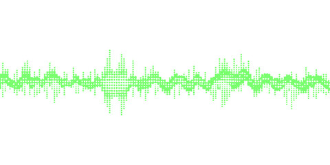 Digital medical heartbeat graph illustration with a blue electronic pulse waveform design for audio technology and sound frequency recording