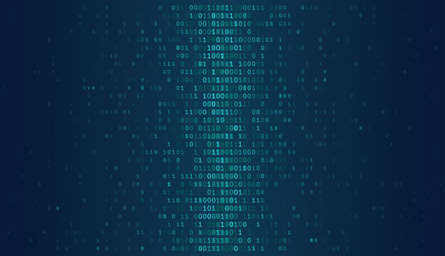Digital Spine - Central Binary Column on Deep Teal Gradient Background