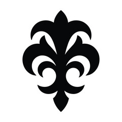 Elegant fleur de lis symbol in modern black design © MSTMOZIDA