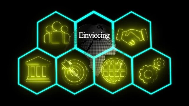 Neon Enviocing Concept with Futuristic Earth Map Animation
