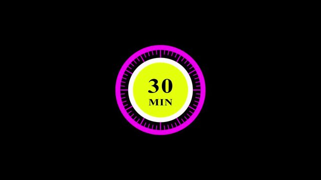 One Hour Countdown Clock Dial Timer Animation