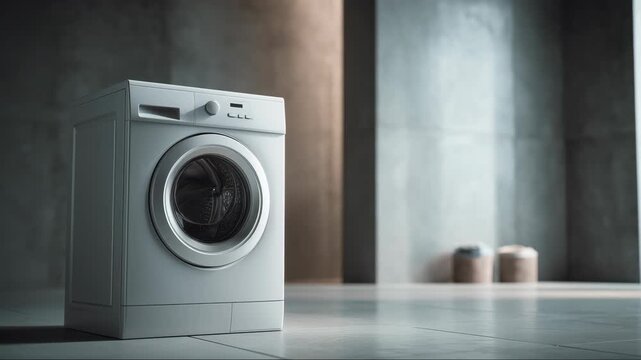 Modern washing machine showcasing product features for ecommerce
