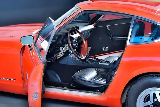Datsun 240Z vintage sports car interior details