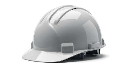 Fototapeta premium A white hard hat for construction and industrial safety