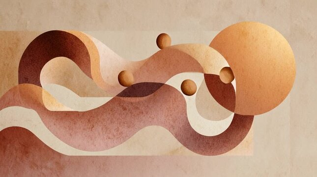 Minimal sacred composition inspired by Ganesha as remover of obstacles, using flowing curves and warm neutral tones to evoke spiritual calm and balance without explicit religious symbols.
