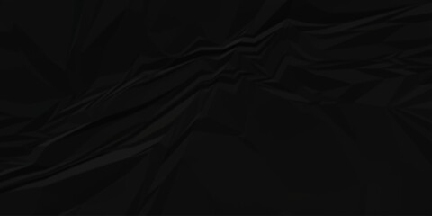 Obraz premium Abstract black parchment wrapping crumpled paper texture. creased page wrinkle retro rough distressed damage paper texture background.