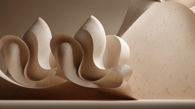 Minimal sacred composition inspired by Ganesha as remover of obstacles, using flowing curves and warm neutral tones to evoke spiritual calm and balance without explicit religious symbols.
