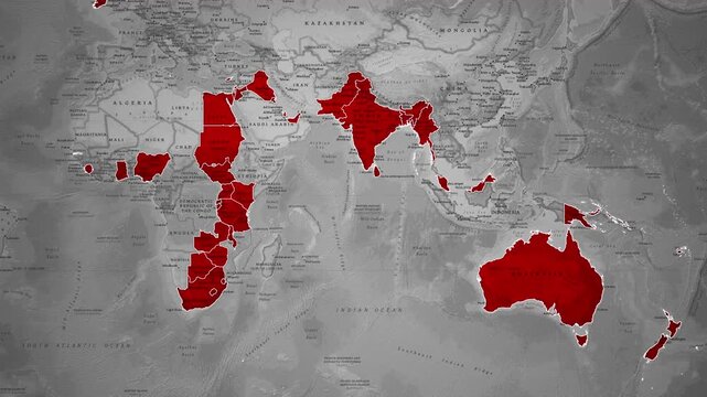 British Empire Historical Map Animation Showing Global Territorial Expansion at its Peak
