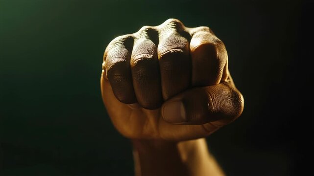 Close-up of boxer's fist with bruises, symbolizing resilience and toughness.