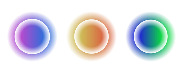 Multicolored blurred circles. Colorful bokeh lights. Abstract blurred background. Neon glowing spheres © faster