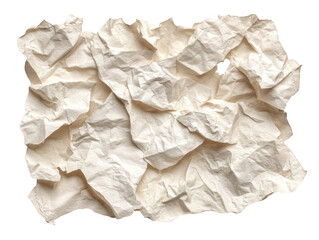Obraz premium Crinkled white paper texture isolated on transparent background