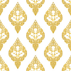 Thai Gold Kanok Seamless Pattern