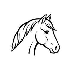 A stylized horse head vector art illustration