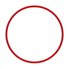 A stark white background with a vibrant red outline of a perfect circle