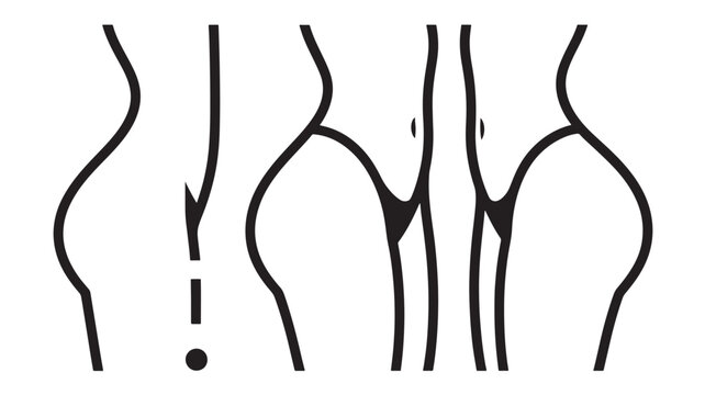 Knee joint icon set showing healthy and injured knee anatomy with patella, ligaments and cartilage in minimal black line style on white background for orthopedics