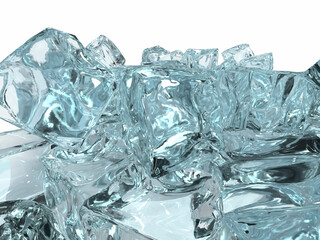 積み上げられた氷のフォトリアル3Dイラストレーション