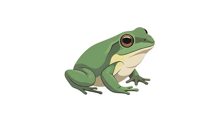 Obraz premium Green tree frog sitting on leaf isolated on transparent background high resolution png cutout
