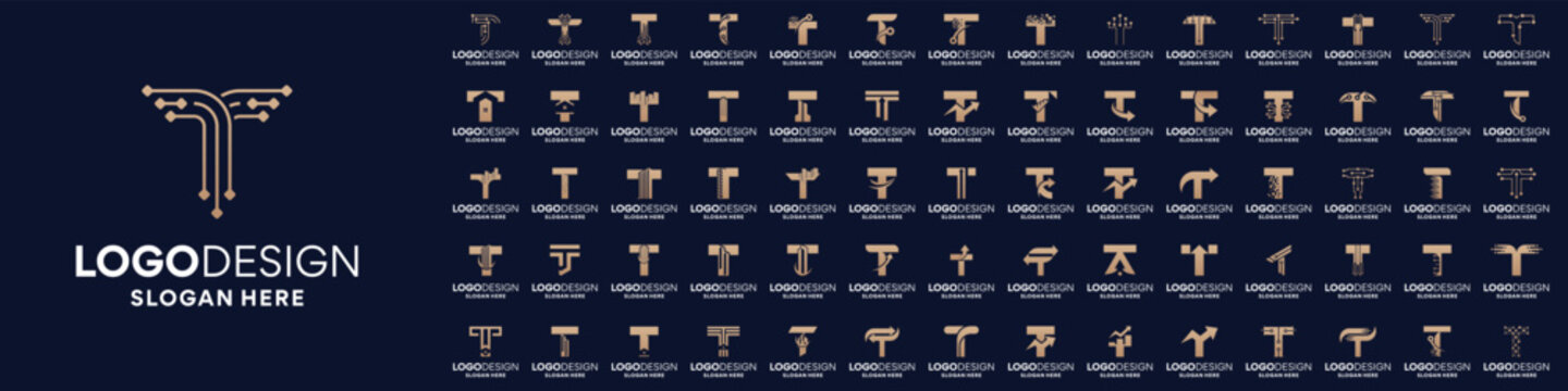 Collections of initial letter T logo design. Usable for business and company logo