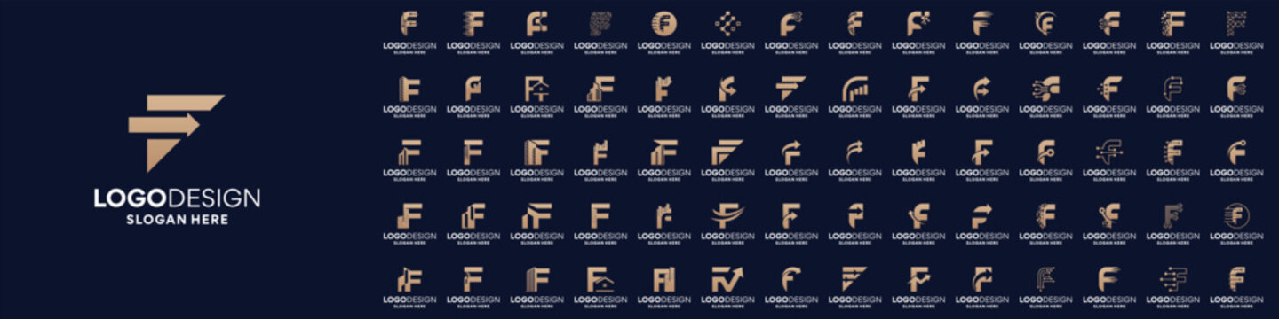 Collections of initial letter F logo design. Usable for business and company logo