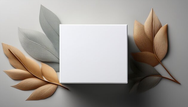 blank white box on neutral background minimalistic design