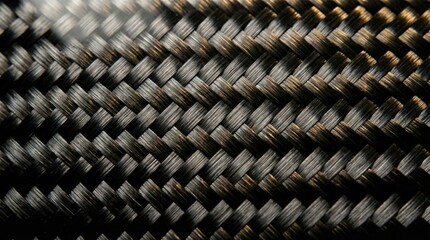 Fototapeta premium Interwoven Texture of Braided Fibers: An up-close view of intricately woven, braided fibers. the interplay of light and shadow highlights the depth and complexity of the texture.