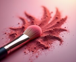 Powdered Pigment Trails on Brush Bristles Flatlay