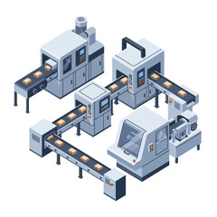 Obraz premium Industrial Manufacturing Assembly Line Machines.