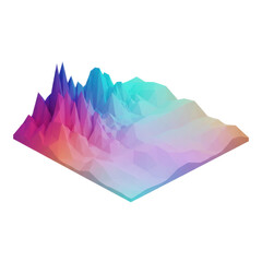 Colorful Low Poly Abstract Digital Terrain Model