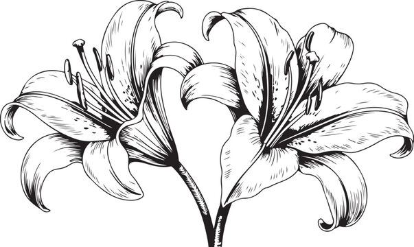 Elegant White Lily Bouquet Vector