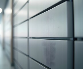 Brushed Aluminum Panels in Parallel Arrangement with Sharp Light