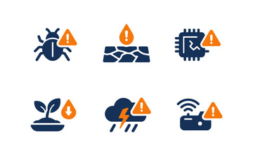 Icons icon alert system text drought status scalable vector grid malfunction no