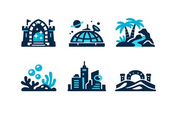 Numbers arena simple vector image dome no white clean jungle generation icon