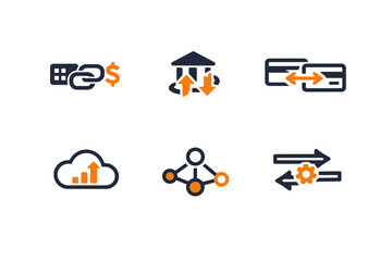 Icons letters vector platform white text export icon connection integration no automated