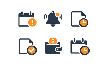 Vector icon calendar tax filing simple image no submission labels generation bell