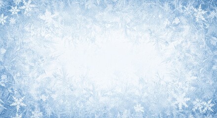 Winter ice crystal background with snowflakes and frosty patterns creates a beautiful festive border