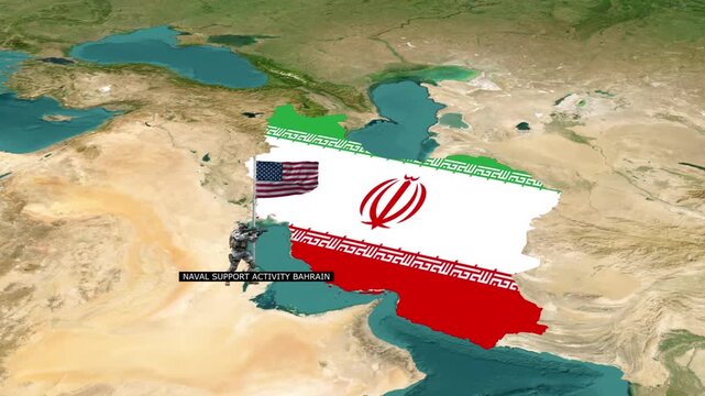 Naval Support Activity Bahrain vs Iran Strategic Map Showing Locations and Distances