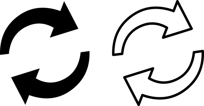 Modern circular arrow icons for refresh and reload