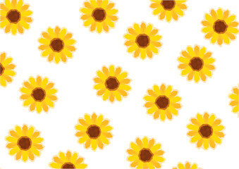 Sunflower watercolor Illustration wallpaper overlay- png, isolated, transparent background