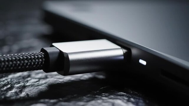 Connecting USB-C Cable to Smartphone for Charging and Data Transfer.