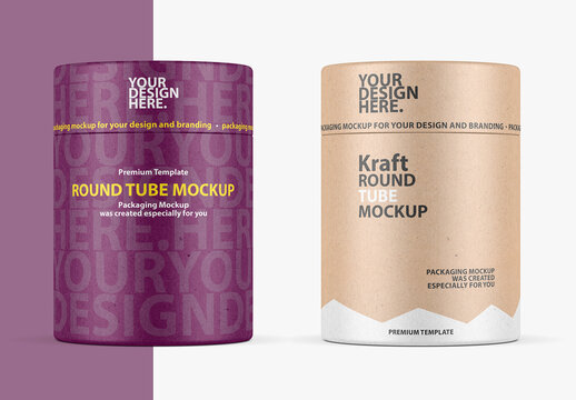 Kraft Paper Tube Mockup