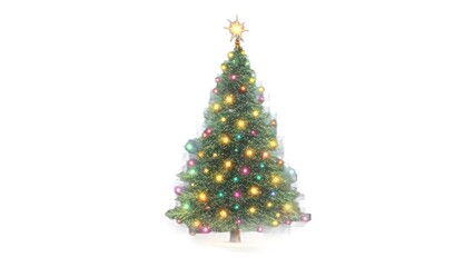 Fototapeta premium Isolated Christmas Tree Silhouette Transparent Background